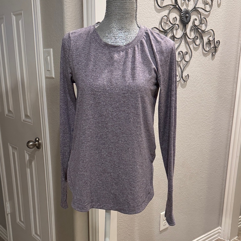Athleta Heathered Purple Long‎ Sleeve Tee